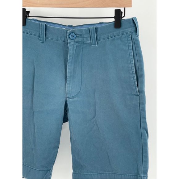 J Crew Shorts Chino Men's Size 30 Blue Green Flat Front 9" Inseam - Picture 2 of 12